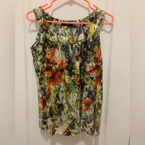 EUC Piazza Sempione Silk Cotton Floral Top IT 38 US 2–4 w/ 44” Tie